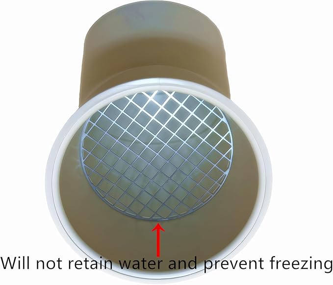 PVC Vent Cap 1 pcs 45-Degree for 2" Schedule 40,PVC Termination Cap,Vent Cover Screen,Round Furnace PVC Pipe Stainless Steel Roof Vent Cap,Installation not Required That PVC Elbow,or Coupling