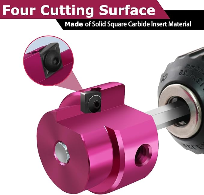 PVC Pipe Reamer 3/4 Inch & 1 Inch Head, PVC Fitting Saver with 1/4-Inch Hex Shaft,ABS Socket Saver Plastic Pipe Fitting Reamer for Plumbing Sch.40 CPVC ABS Socket Hub,Fit Standard 1/2" Drills