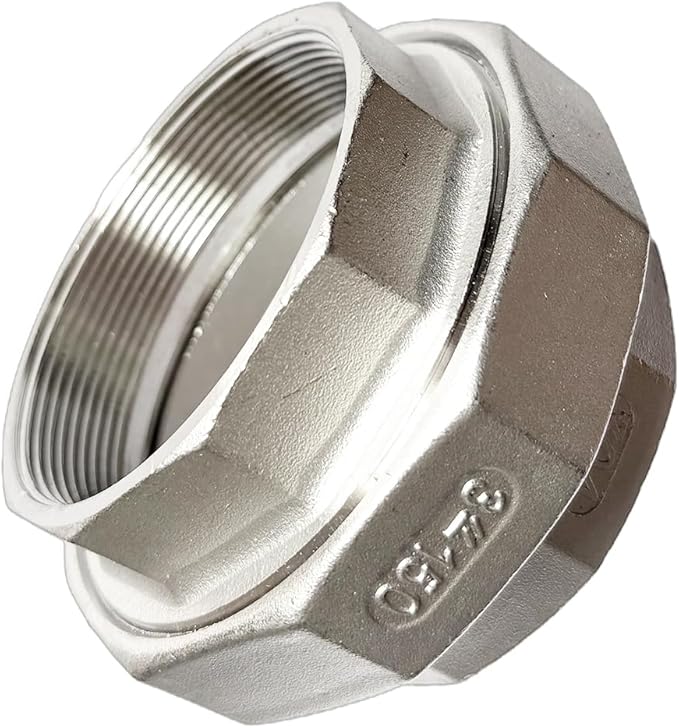 3" Union Pipe 304 Stainless Steel NPT Female Thread Union Joint Cast Pipe Fitting Pack of 1