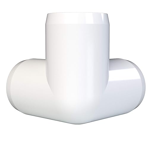 FORMUFIT 1-1/4" 3-Way Elbow Furniture Grade PVC Fitting in White, Made in USA, UV-Resistant, Impact-Proof, 1.660" Actual Socket Diameter (Pack of 4)