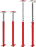 2 Pcs Adjustable Jack Post, 37"-61" Height Range, Basement Floor House Screw Jacks for Lifting Joist Beam Brace for Cellar Ceiling, Center Point Load Capacity 11023 Lbs, Red