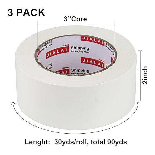 Duct Tape Heavy Duty - White Tape Duct 2 Inches x 30 Yards 3 Pack, 8.27 mil, Strong, Flexible, No Residue, All-Weather and Tear by Hand - for Repairs, Industrial, Professional Use