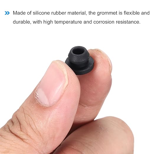 MECCANIXITY 20Pcs Snap Rubber Grommet Plug Mount Dia 7.5mm ID 5mm Narrow Groove Width 2mm Seal Anti-Scratch for Electrical Box Cable Pipes Black