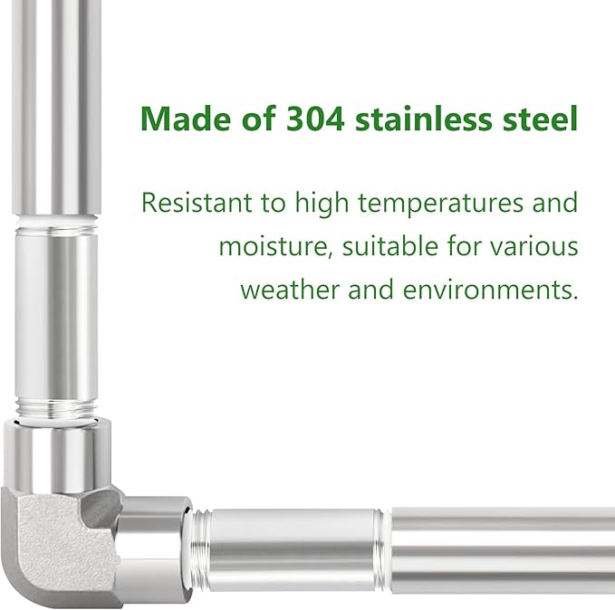 TAISHER 2PCS Stainless Steel Pipe Fittings, 3/8" BSP Male x 3/8" BSP Male Threaded, 2" Length Nipple Cast Pipe