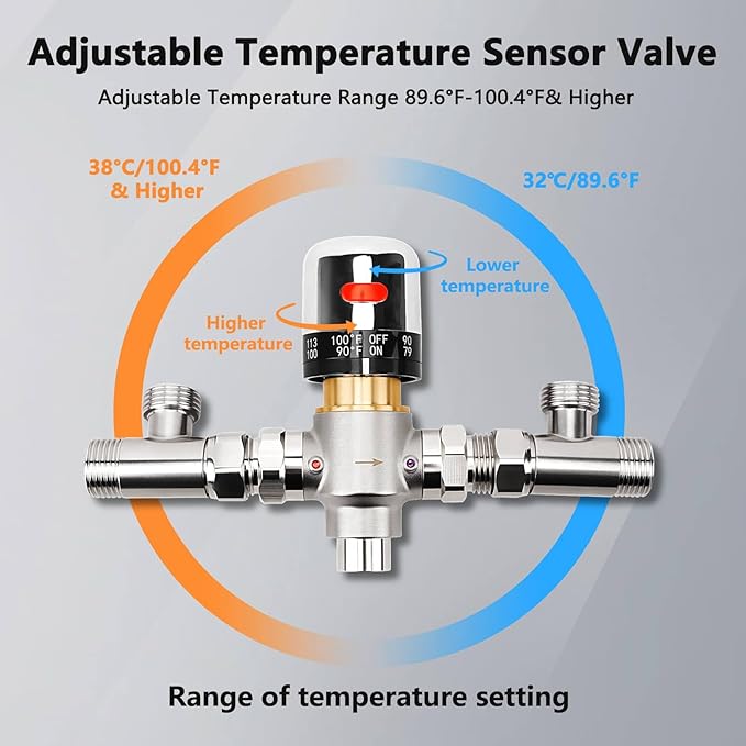 RAMATA Instant Hot Water Recirculating Pump System Kit For Tank Water Heater Recirculation Circulation Circulating Water Pump with Adjustable Hot Water Recirculating Valve Kit (Not Tankless)