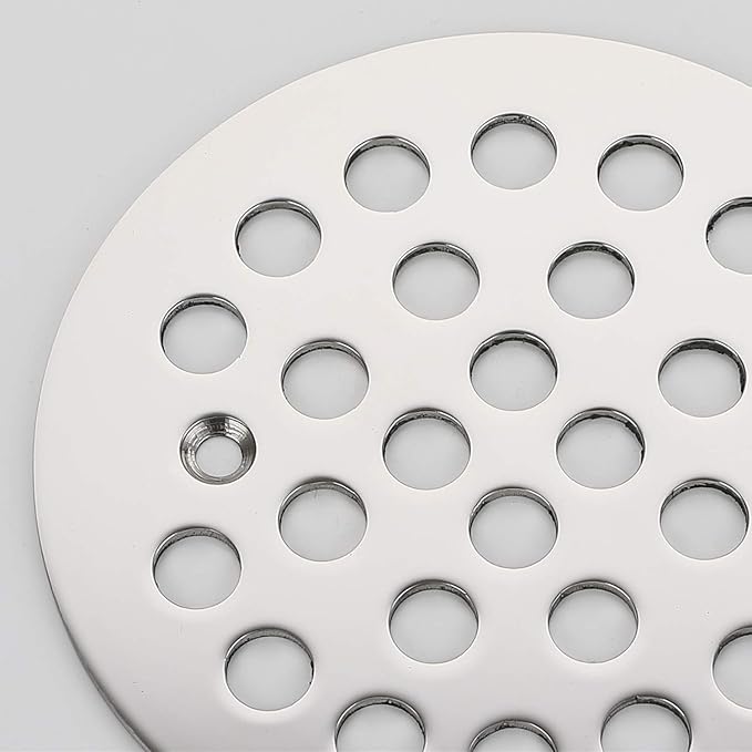 4-1/4Inch Screw-in Shower Strainer Drain Cover Replacement Floor Strainer Floor Drain, (Chrome)