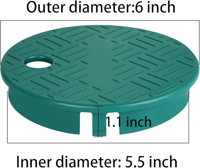 Cunguv Valve Box Cover Lid Sprinkler Valve Box Lid Replacement ID 5.5" OD 6" for Circular Irrigation Control 2 Pieces