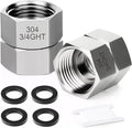 TAISHER 2PCS 304 Stainless Steel Garden Hose Adapter, 3/4" GHT Female x 3/4" GHT Female Swivel Garden Hose Connector with Washers