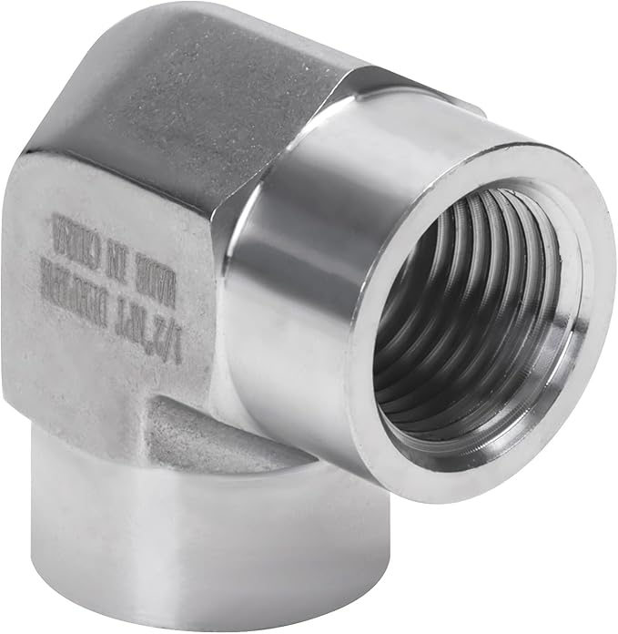 90 Degree Street Elbow - 1/2" NPT Female to 1/2" NPT Female Stainless Steel 304 Heavy Duty Forged Barstock Street Elbow Adapter Pipe Fitting (pack of 2)