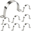 8pcs 2.5 Inch Conduit Clamp 304 Stainless Steel, Rigid Metal Pipe Clamp U Bracket, 2 Holes Pipe Strap for Automotive, Wire & Tube