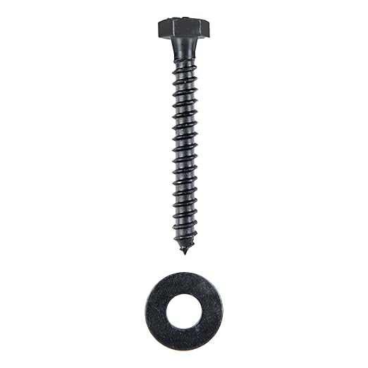 1/4 x 2 (100 Pack) Lag Screw Kit, 100 Screws and 100 Washers, Ceramic Black Ruspert Coating for Exterior Use, Meets ASTM A307 and ASME B18.2.1, Industrial/Commerical Grade by Makers Bolt