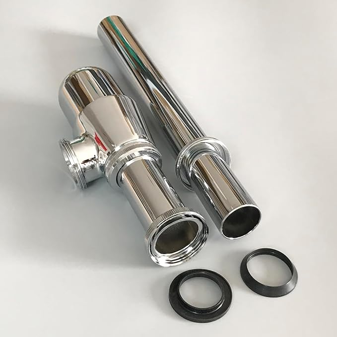 Classical Basin Bottle Trap Chrome Sink Bathroom Waste Pipe 1-1/4 inch Slip Inlet Drain Tube Kit