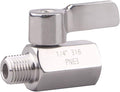 DERNORD 1/4 inch Stainless Mini Ball Valve NPT Female x Male Thread SUS316