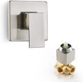 Shower Valve Kit, Single Handle Mixing Valve Shower Control Valve Kit Single Function Rough-In Valves Set, Brushed Nickel Tub Valve and Trim Kit