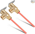 1/2" NPT RV 210°F Temperature and Pressure Relief Valve Thickened Brass Safety Valve RV Water Heater Temperature and Pressure Relief Valve for Hot Water Heater Tanks (DN15-2pc)