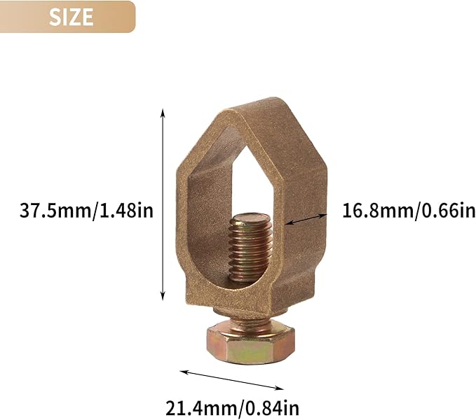 2PCS 5/8-Inch Direct Burial Copper Ground Rod Clamps Grounding Clamp,5/8"