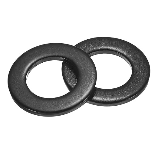 2-Pack M24 Flat Washers, Metric 44mm OD 4mm Thick 304 Stainless Steel Washers for Bolts Screws Nuts for Automotive/Machinery/Furniture, Flat Metal Washers [Black Galvanized]