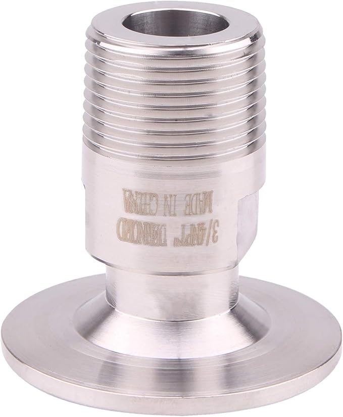 DERNORD 1.5'' Tri clamp Adapter to 3/4 inch MNPT Thread Ferrule Sanitary Pipe Fitting