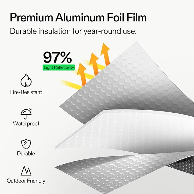 VIVOSUN Double Bubble Foil Insulation Roll, 6" x 25 ft Reflective HVAC Pipe & Duct Wrap, Weatherproof Thermal Insulation for Attics, Windows, Garages