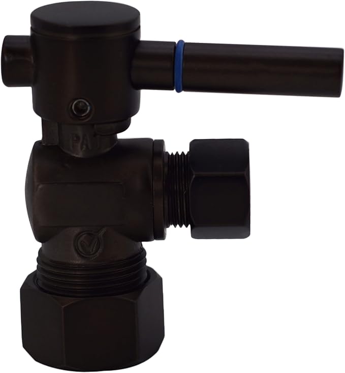 Westbrass R105BL-100-62 1/4-Turn Lever Handle Angle Stop Shut Off Valve, 5/8" OD x 3/8" OD, Matte Black (100-Pack)