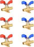 6 Pack Foskan PEX-A Expansion Drop Ear Ball Valve, 3/4" Full Port Shut-off Valve with Blue or Red Butterfly Handle for PEX-A Pipe Connection