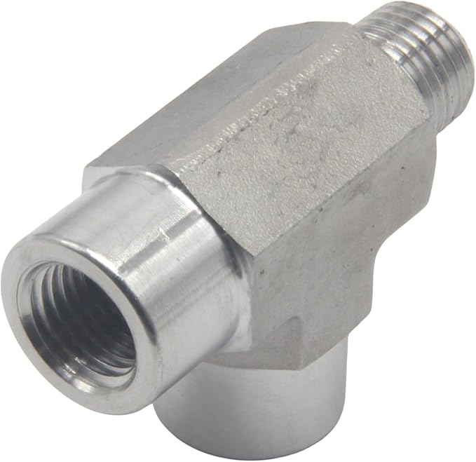 HFS(R) 304 Stainless Steel FORGED Pipe Fitting NPT Tee, 1/4" NPT Male x 1/4" NPT Female x 1/4" NPT Female, 3 Ways Branch Tee Connector Pipe Fitting