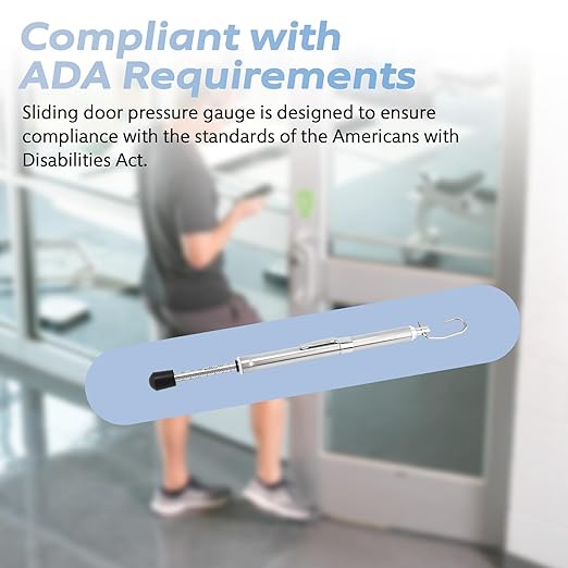 Door Pressure Gauge 0-35 Lbs for Meets ADA Requirement Door Test Tool, Door Pressure Gauge Push-Pull Force Tester with Plastic Protective Tube