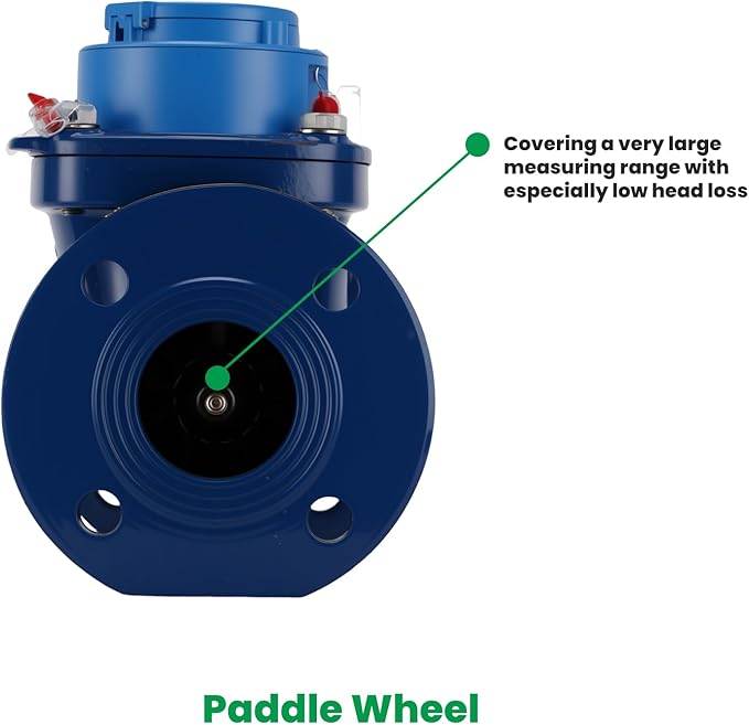 Watflow 2.5" WoltmannHelix Water Meter,Detachable Water Meter,Pulse Output, Epoxy-Coated Cast Iron,Resistant Seals（GAL,Non-Potable Use）