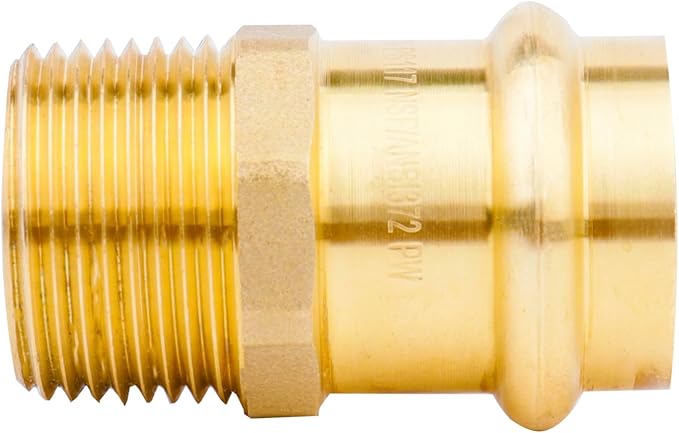WHK 10 Pack 3/4" Press Propress x 3/4" NPT Male Adapter Fittings pressure Cooper Conenct to Male NPT Pipe（Lead-Free,Pro Press Copper to 3/4 Male NPT PIPE)