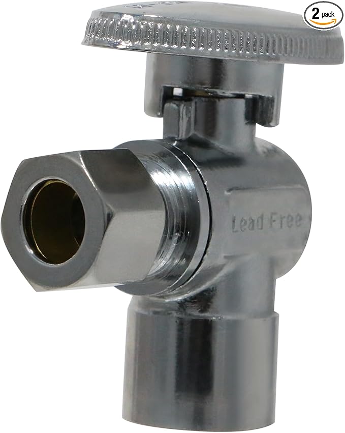 XFITTING 3/8 Inch OD Compression x 1/2 Sweat Angle Valve, 31-3-1=2XX, 2 Pieces