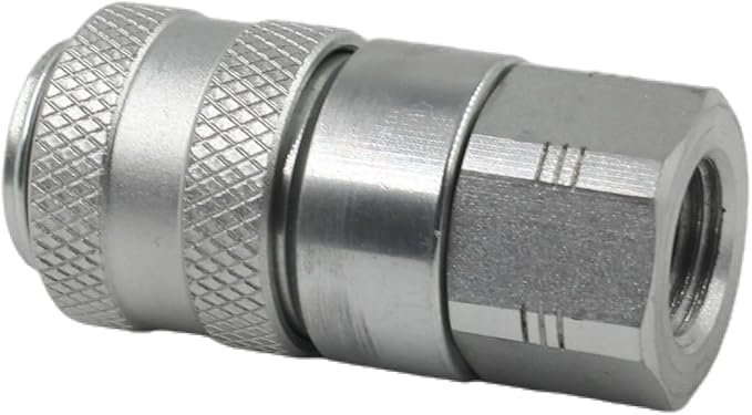 PD242 Series PD Steel Test Port and Diagnostic Equipment Quick Coupler with Female Pipe Thread, 1/8" Body Size, 1/4"-18 NPTF Thread Size, 1.98" Length