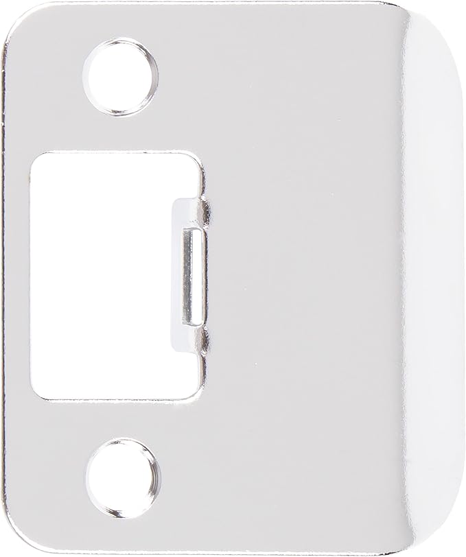 Round Corner Extended Lip Strike Plate, 2-1/4" x 1-1/2", (2" Overall Length), Polished Chrome by Stone Harbor Hardware