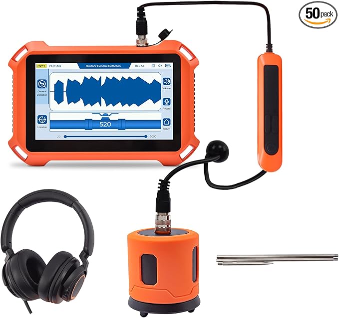 PQWT 125B Water Leak Detector, Outdoor Underground Pipe Leak Detection (9.84ft/3m Depth)