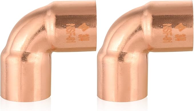 200-Pack HeSun Copper Fittings, 3/4-Inch Short Radius 90-Degree Copper Elbow, C x C with Sweat Solder Connection(COPPER008-200)