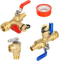 3/4 Inch FIP x 3/4 Inch Pex-A Expansion(F1960) EFIELD IPS Isolator Tankless Water Heater Service Valve Kit, with Pressure Relief Valve,(TOOL054)