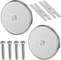 Single Hole Bathtub Drain Cover 1/8", Universal Bathtub Overflow Drain Cover with One Matching Screw for Waste and Over Flow, Tub Overflow Cover Fits Most Standard Bath Tub Drains (2PCS) (Silver)