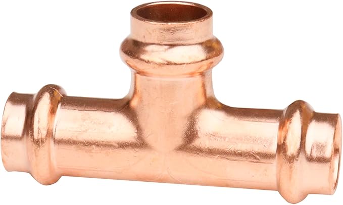 WHK 8 Packs Pro press Fittings Tee 1/2x1/2x1/2 inch Copper ProPress Tee Pressure Fittings for Copper Press Connection