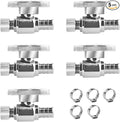 WiseWater Straight Stop Valve 1/2" PEX x 3/8" Compression, 1/4 Turn with 5 Stainless Steel Clamps, Heavy-Duty Chrome Plated Brass Shut Off Valve for Sink & Toilet (5-Pack)