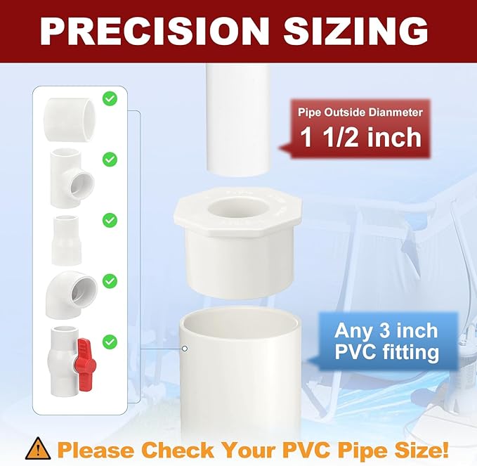 1Pcs 3"x1 1/2" PVC Reducer Bushing Fitting, SCH40 (Spigot x Socket) Furniture Grade PVC Pipe Fitting, Reducer Bush Adapter for Home Sewer Plumbing, Industrial, Pipe Connection