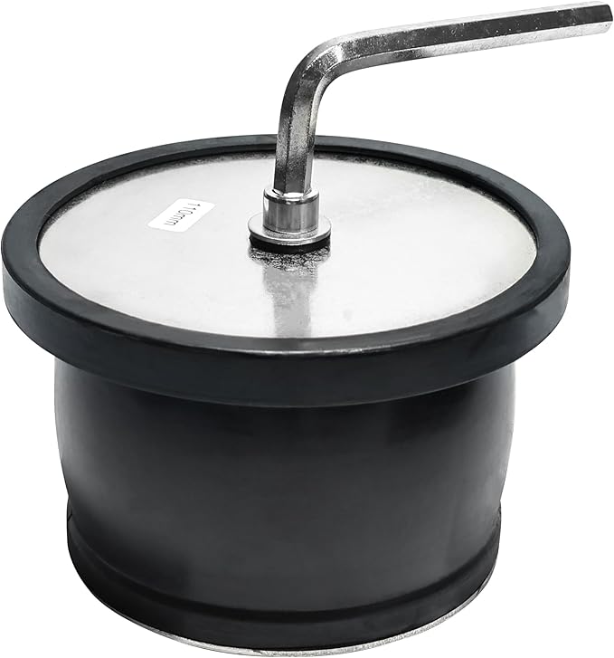 Expandable Mechanical Seal Cleanout Pipe Plug-Rubber Expansion Scupper Plugs & Removable Stainless Steel Allen Wrench Handle, 4-5/16" to 4-15/16" in Sewer Cap Cover, Winterizing Pool Boat Plugs