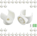 SDTC Tech 30 Pack 3/4 Inch PEX Pipe Clamp Clip, 20 mm U Hook PEX Tubing Clamps Hangers PVC Water Pipe Support Holder Bracket Socket, White Plastic Clips Hangers (Fasteners Included)
