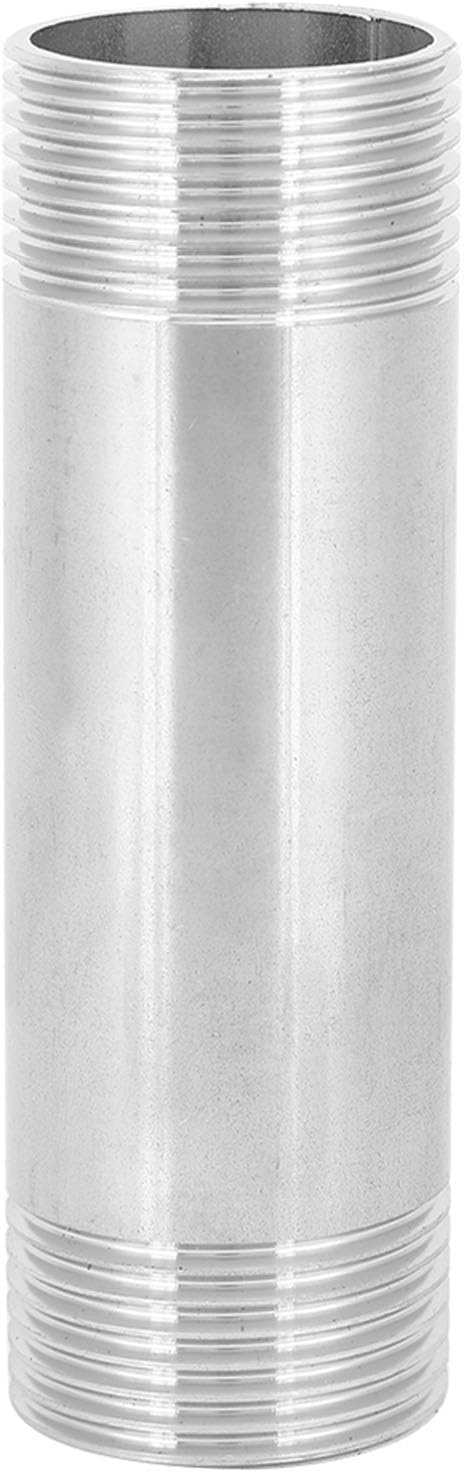 Pwshymi 304 Stainless Steel Nipple Threaded Pipe Connector Fittings for Pipeline Accessory