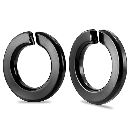 5/8" Lock Washer Spring Lock Washer, 304 Stainless Steel 18-8, Black Oxide Finish, Pack of 10
