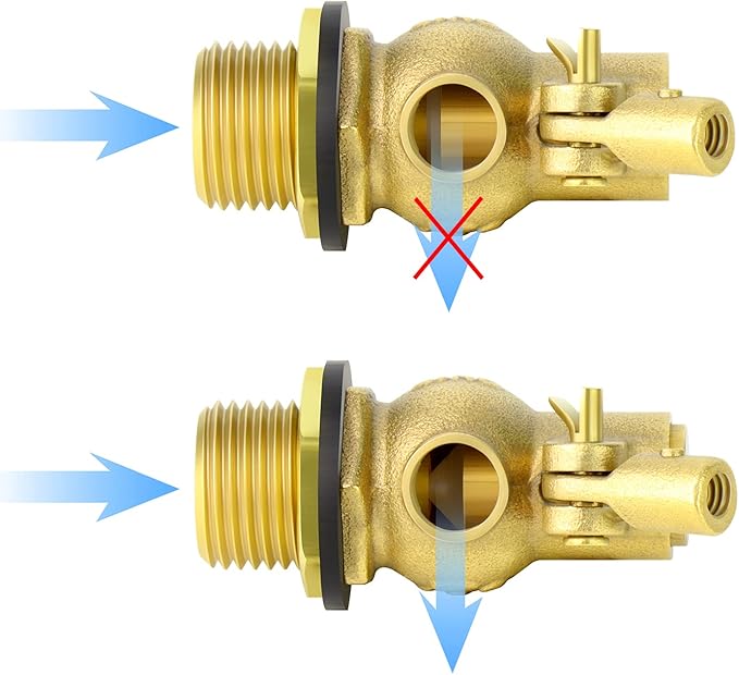 GASHER 1PCS 1/2" 304 Stainless Steel Float Ball Valve with 1/2"G Female x 1/2"NPT Male Adapter, DN15 Adjustable Water Tank Float Ball Valve for Stock Tank Pool Water Level Control