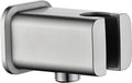BRIGHT SHOWERS Wall Supply Elbow with Shower Head Bracket for Handheld Shower Head, Brass Core Wall Mounted Water Outlet, G1/2 Connector, Brushed Nickel