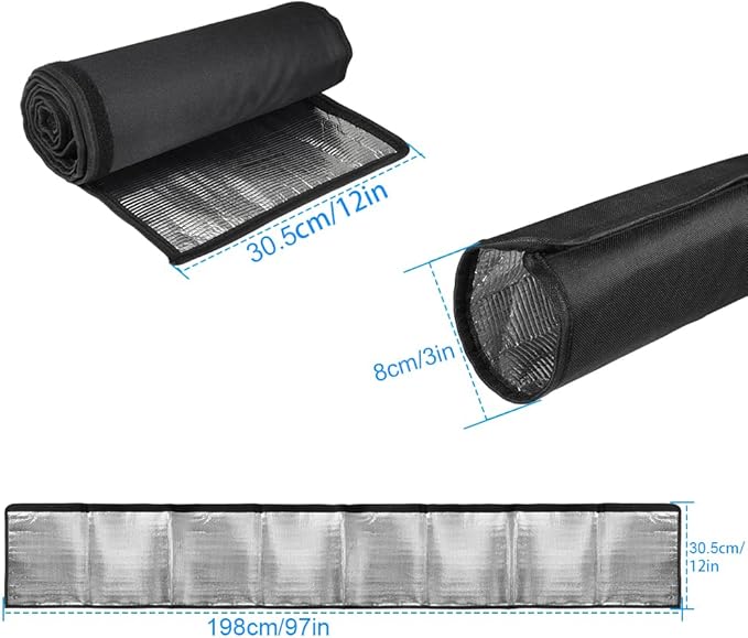 Picowe 3 Layer 97x12 Inch HVAC Copper Pipe Insulation Cover, 600D Oxford HVAC Line Set Wrap Outdoor AC Pipe Insulation Cover, Waterproof Copper Pipe Protection for Air Conditioner Line Insulation
