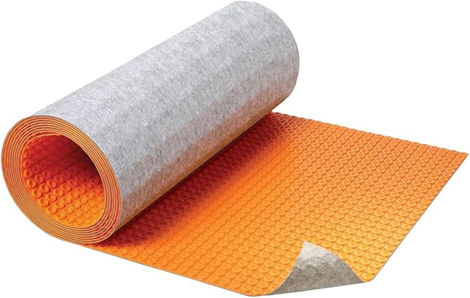 Schluter Ditra-Heat-Duo Uncoupling Membrane with Integrated Sound Control and Thermal Break - Ideal for Multi-Story Construction - 5/16" Thickness, 108 Square Feet Roll - DHD810M