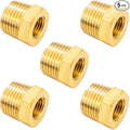 Joywayus Reducer Hex Bushing Brass Reducing Cast Pipe Fitting 3/8" NPT Male x 1/4" NPT Female Adapter(Pack of 5)
