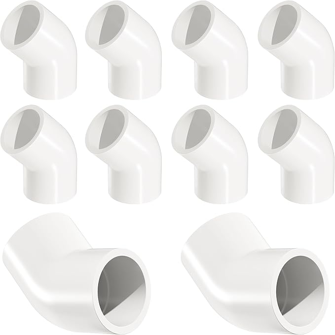 2" 4 Pcs 45° Elbow Pipe Fittings (Socket x Socket), Heavy Duty 2 Way Right Angle Pipe Fitting for DIY Creations, Schedule 40 PVC Coupling Adapter.