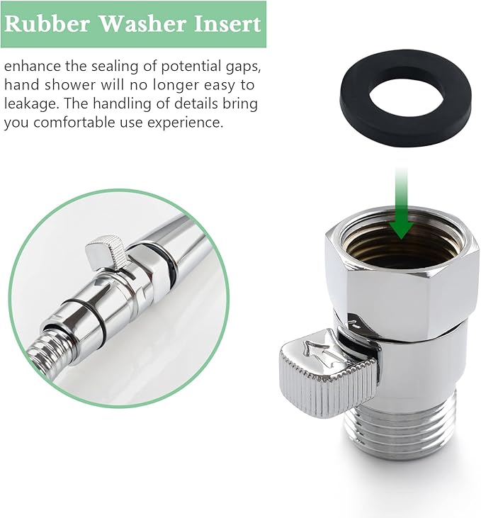 APLusee Shower Flow Control Valve, Brass Adjustable Water Flow Regulator with On Off Switch, Chrome